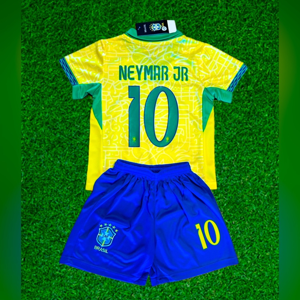 NEYMAR JR KIDS YOUTH JERSEY BRAZIL SOCCER JERSEY XS SMALL MEDIUM LARGE XL NWT